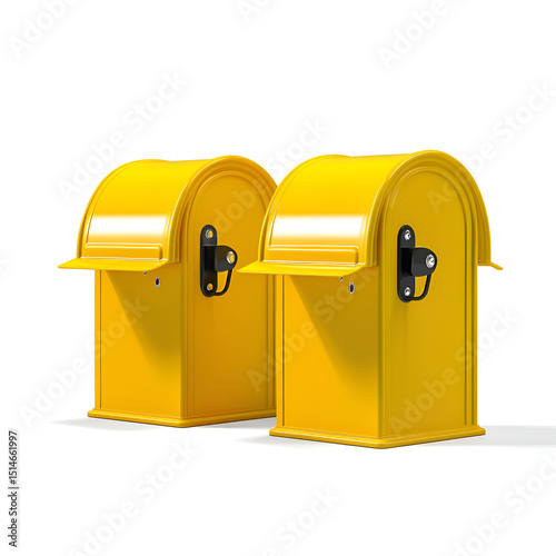 yellow box, cartoon 3d ,isolated on transparent white background