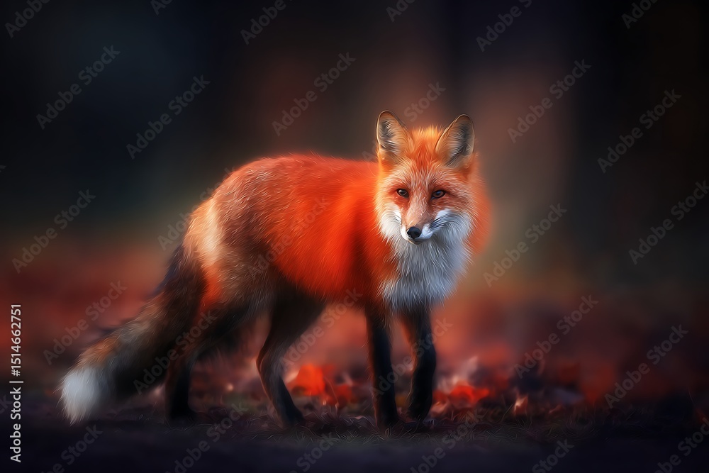 Fototapeta premium Elegant red fox portrait nature wildlife