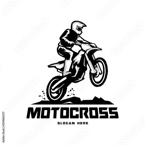 motocross bike rider silhouette logo