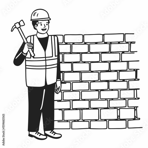 construction worker with trowel