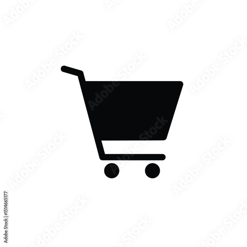 Simple black shopping cart icon on white background