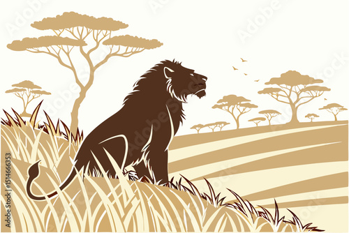 Savanna Royalty: Lion Silhouette Vector Pack