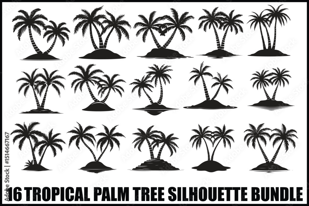 Fototapeta premium Tropical Palm Tree Bundle