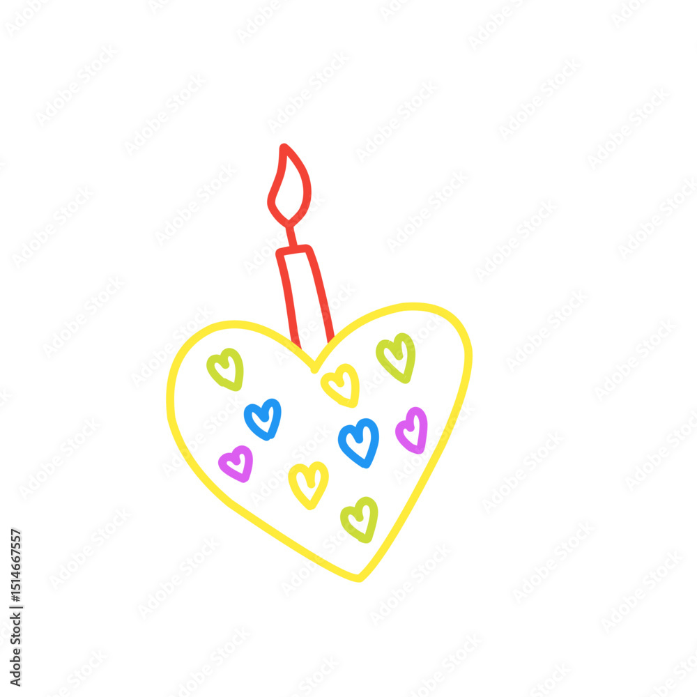 Fototapeta premium happy birthday line elements doodle