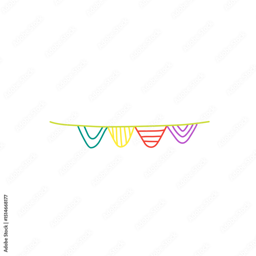 Obraz premium happy birthday line elements doodle