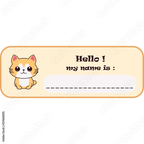 Cute Cat Name Tag