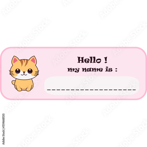 Cute Cat Name Tag