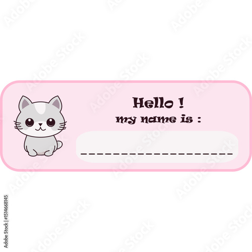 Cute Cat Name Tag