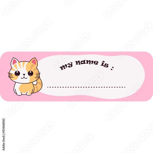 Cute Cat Name Tag
