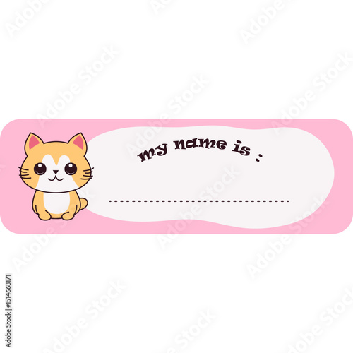 Cute Cat Name Tag