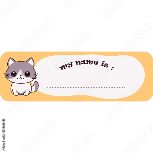 Cute Cat Name Tag