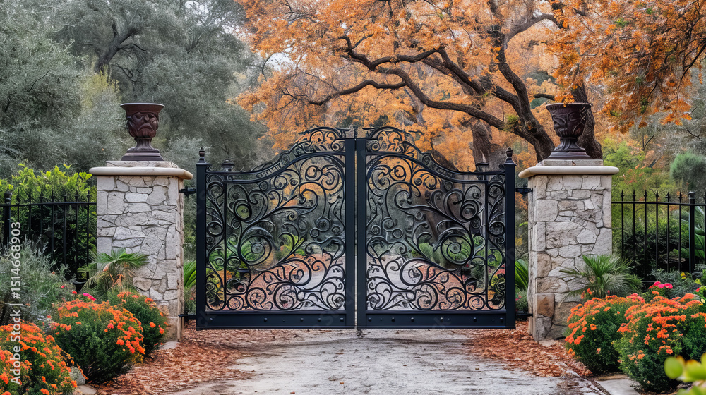 Fototapeta premium Beautiful Iron Villa Gate