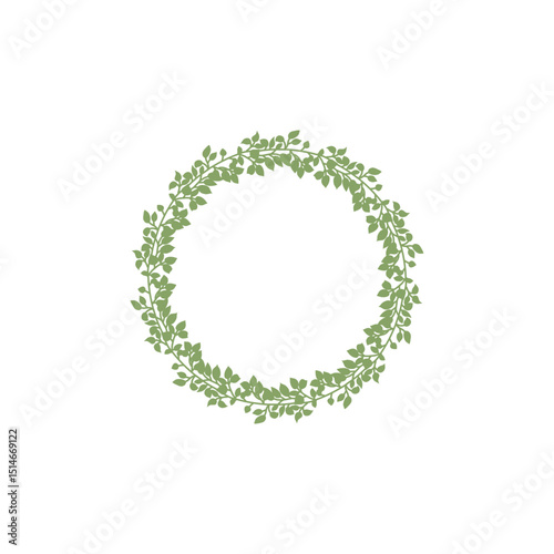 circular leaf frame illustration