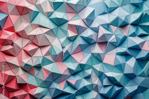 low poly abstract triangles, gradient pastel color palette, minimal design