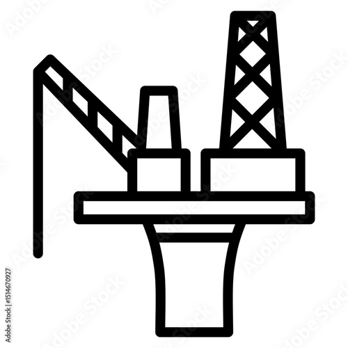 Oil Rig Platform  Icon Element For Design