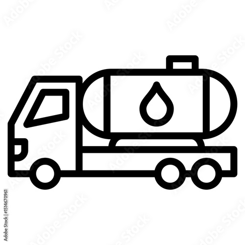 Fuel Truck  Icon Element For Design