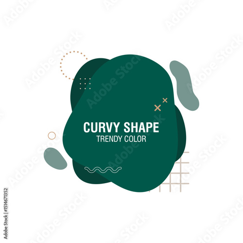 Abstract dynamic fluid curvy shape design in vector. modern amoeba shape design in vector with flat style illustration.