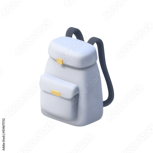 A minimalist, light gray backpack with a front pocket and simple design.
