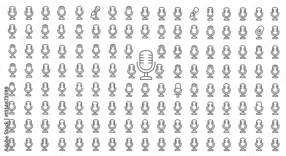 Collection of Microphone Icons  Vector Graphics for Design Projects