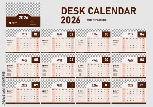 2026 Desk Calendar Template
