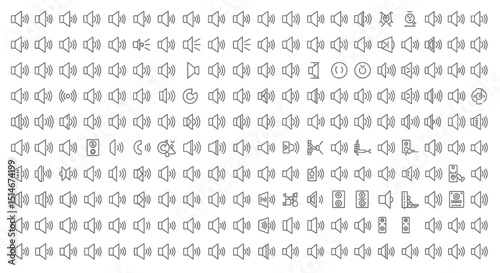 Extensive Collection of Speaker Icons Volume, Sound, Audio Symbols for UI Design