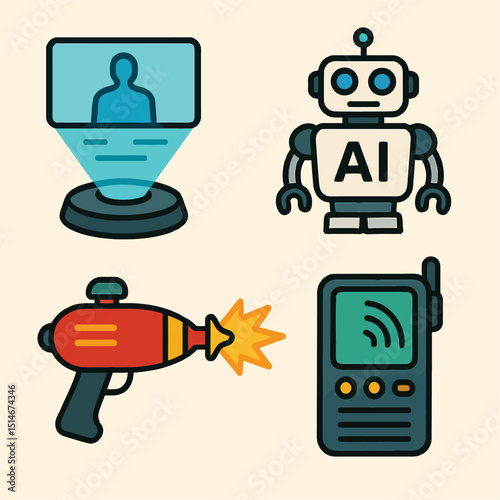 Futuristic Technology & Gadgets – Fantastic Frontiers Vector Illustrations