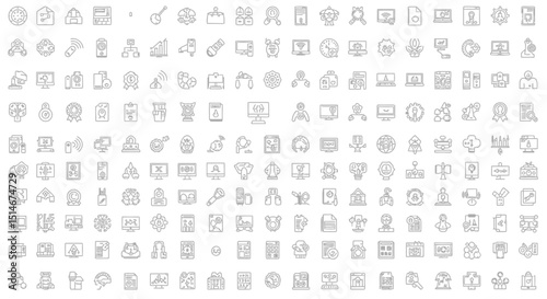 Extensive Collection of Line Icons Versatile Symbols for Web and App Design