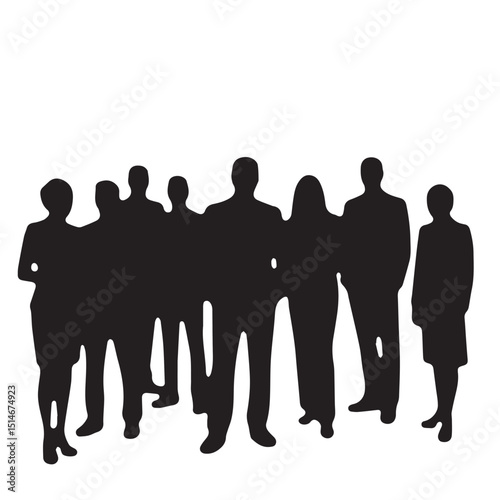 Business people, set of vector silhouettes and silhouettes of men
