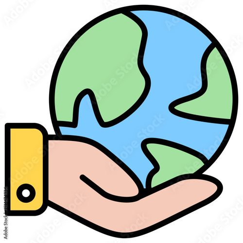 Environment outline color icon