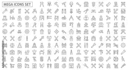 Mega Collection of Outline Tools and Construction Icons