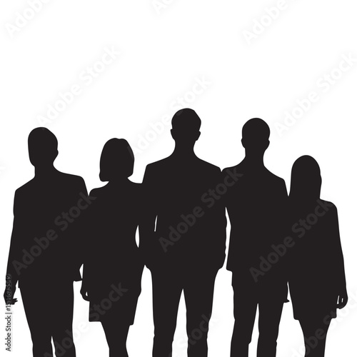 Business people, set of vector silhouettes and silhouettes of men
