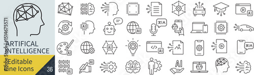 線の編集ができるAIに関するアイコンセット（アウトライン化していない）
