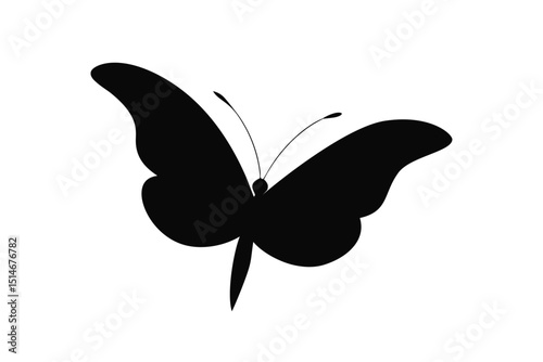 Simple butterfly vector illustration in black.