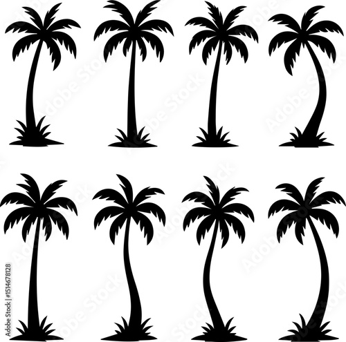 set of palm trees