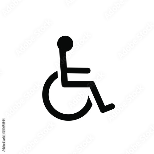 Simple black and white wheelchair icon