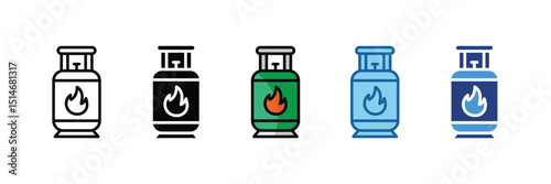 Gas Cylinder  Icon Element For Design