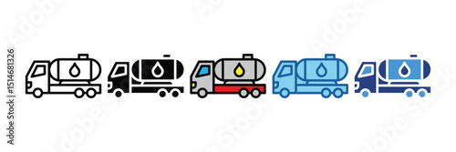 Fuel Truck  Icon Element For Design
