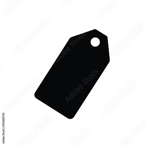 Simple black price tag icon on white background