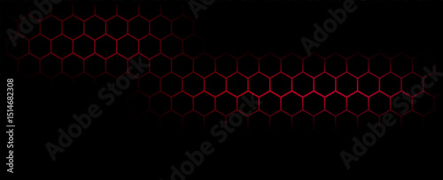 Hexagonal cyberspace green background. Hexagon grid tech pattern.