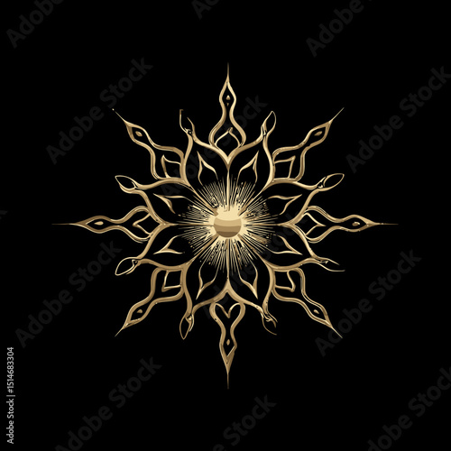 Elegant Golden Sunburst Design for Modern Vector Art and Illustrations