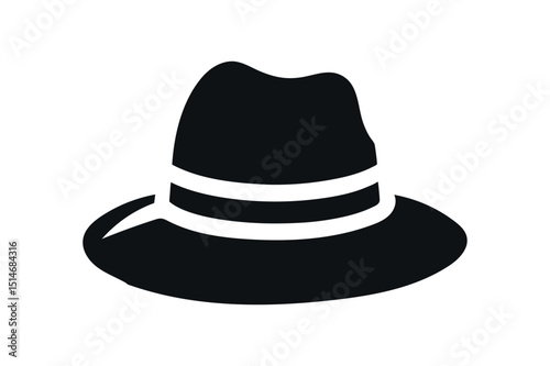 black hat vector illustration, detective hat vector