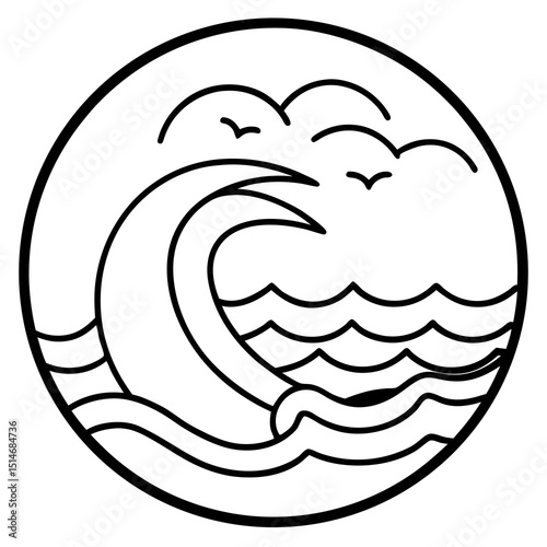 Cute Crocodile Vector Line Art – Funny Cartoon Clipart on White Background | Animal Logo Illustration

