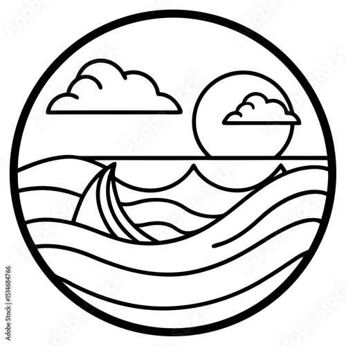 Cute Crocodile Vector Line Art – Funny Cartoon Clipart on White Background | Animal Logo Illustration


