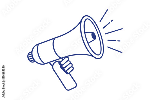 hand holding megaphone line art vector