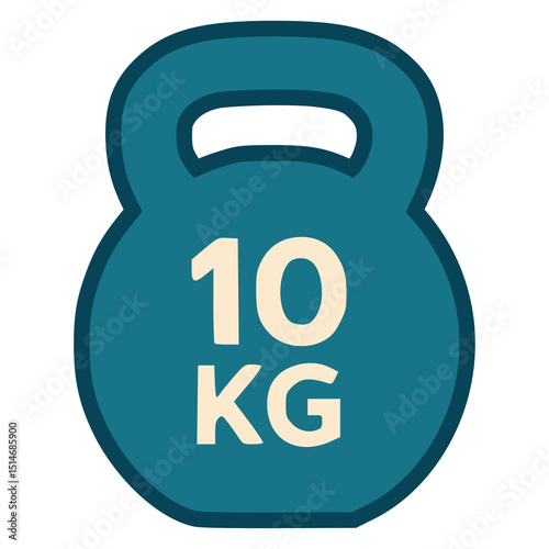 10 kg weight lift exercise flat color vector illustration template design
