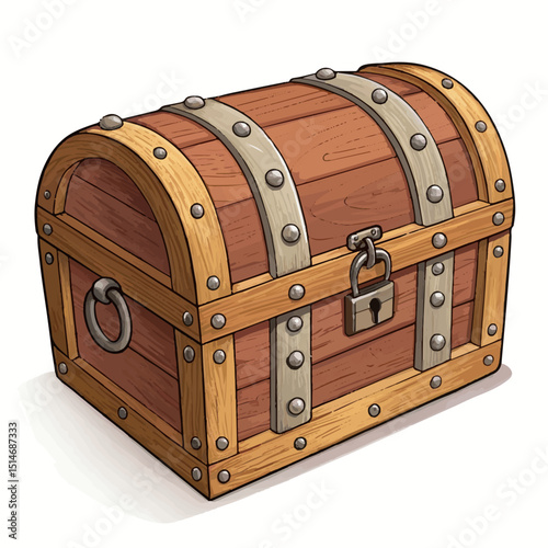 treasure chest isolated on white