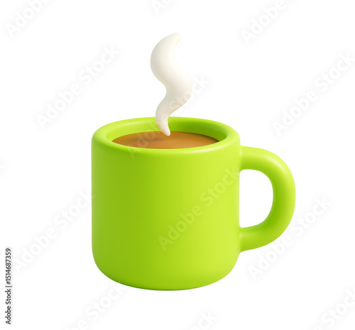 3d coffee cup with steam