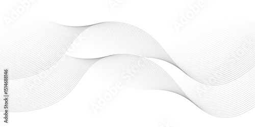 Abstract blue line wave background. Technology abstract lines on white background. Undulate Grey Wave Swirl, frequency sound wave, twisted curve lines with blend effect.