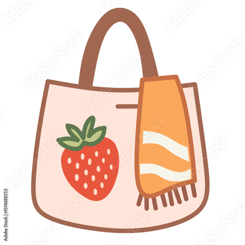Stylish hand-drawn handbag with scarf accent. Perfect for fashion branding, product packaging, lifestyle blogs, or feminine-themed design. Clean, elegant, and modern vector artwork.