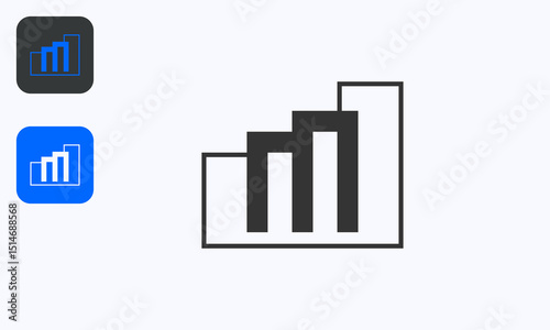 Growth Chart Logo M Shape Business Icon Financial Graph Symbol with Color Variations